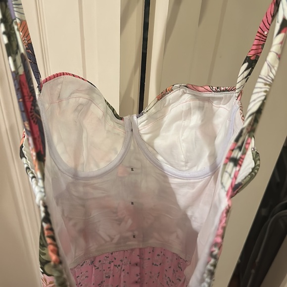 Agua Bendita Alani Maxi Dress Womens Medium Bloom A Line Pink Floral - Picture 4 of 5